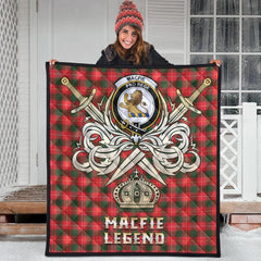 MacFie Tartan Crest Legend Gold Royal Premium Quilt