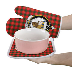 MacFie Tartan Crest Oven Mitt And Pot Holder (2 Oven Mitts + 1 Pot Holder)