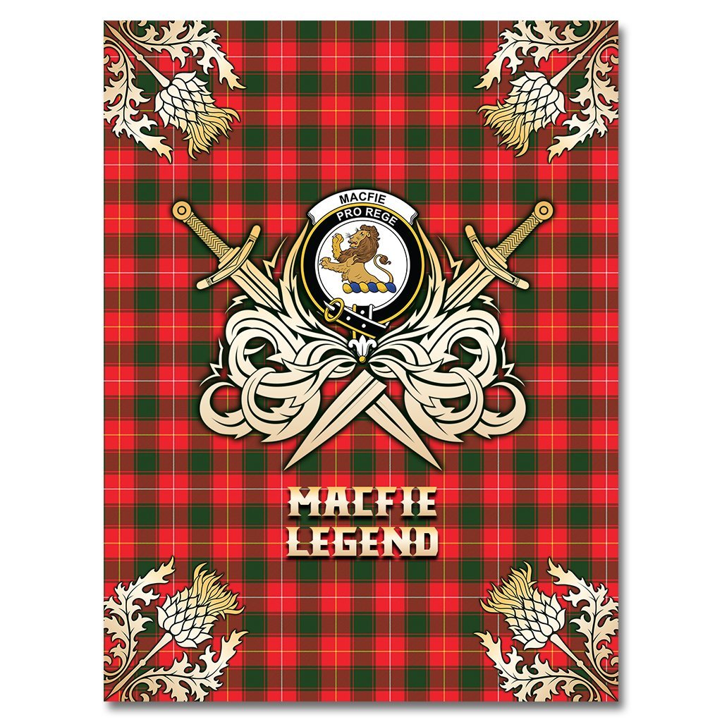 MacFie Tartan Gold Courage Symbol Blanket
