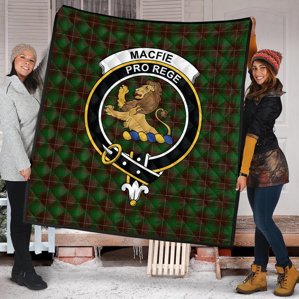MacFie Hunting Tartan Crest Quilt