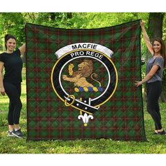 MacFie Hunting Tartan Crest Quilt