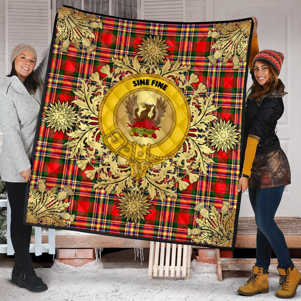 MacGill Modern Tartan Crest Premium Quilt - Gold Thistle Style