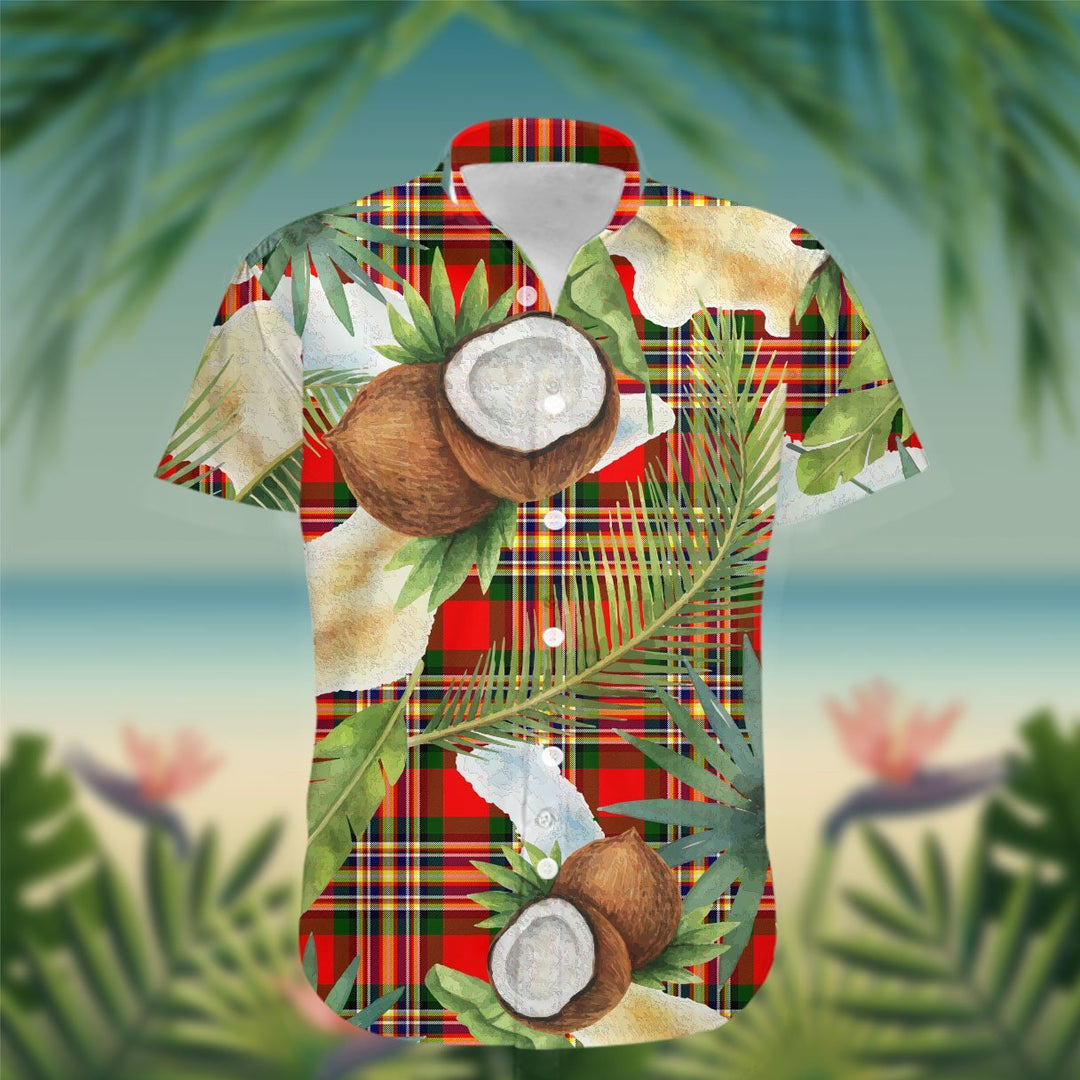 MacGill (Makgill) Tartan Hawaiian Shirt Hibiscus, Coconut, Parrot, Pineapple - Tropical Garden Shirt