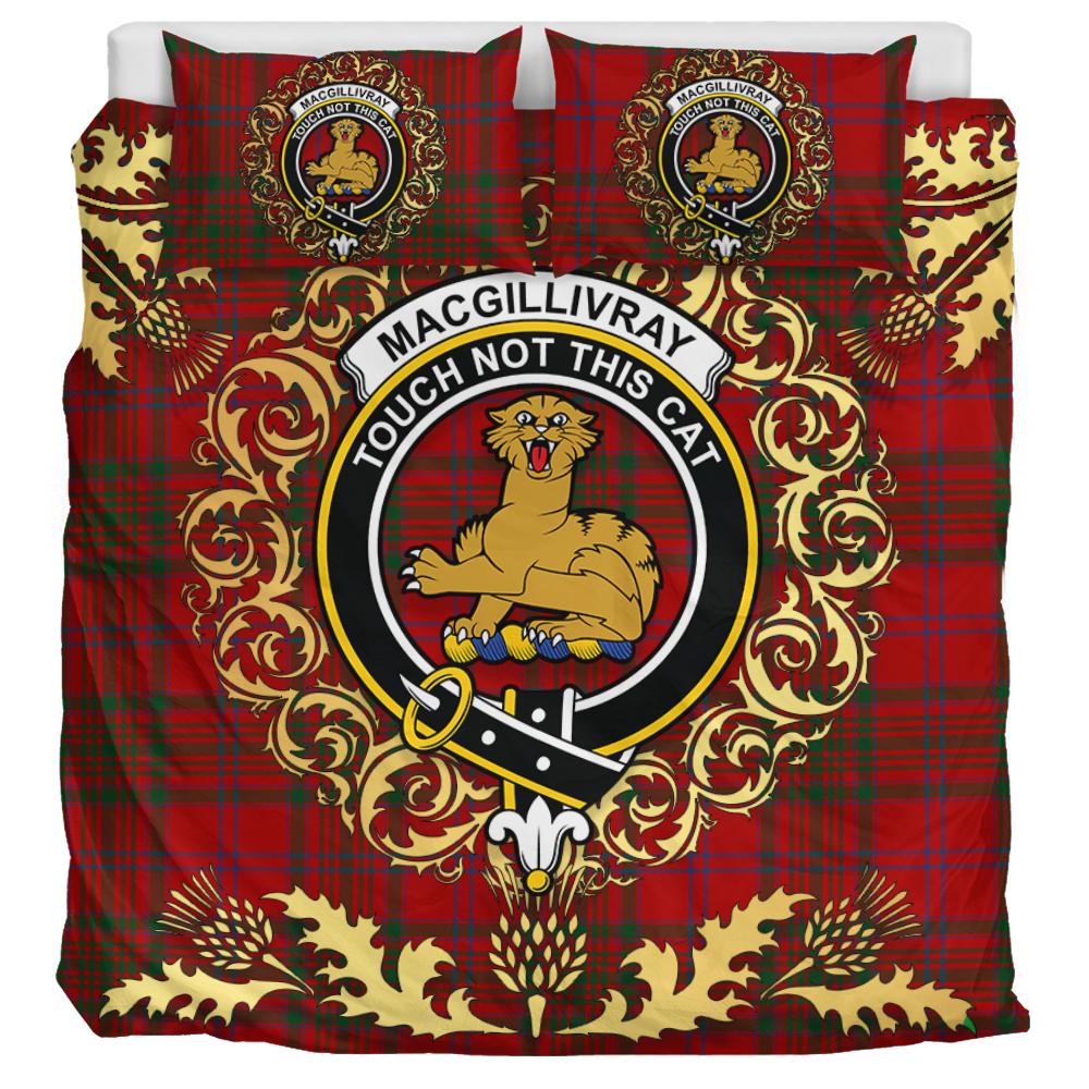 MacGillivray 03 Tartan Crest Bedding Set - Golden Thistle Style
