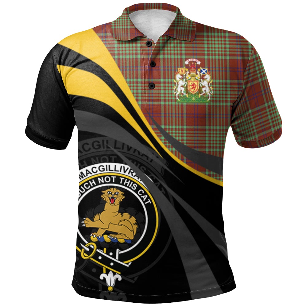 MacGillivray Hunting Ancient Tartan Polo Shirt - Royal Coat Of Arms Style