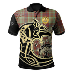 MacGillivray Hunting Ancient Tartan Polo Shirt Viking Wolf