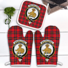 MacGillivray Modern Tartan Crest Oven Mitt And Pot Holder (2 Oven Mitts + 1 Pot Holder)