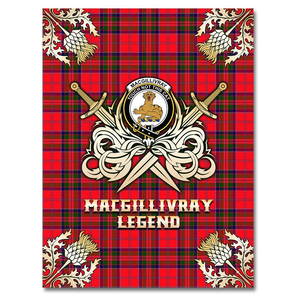 MacGillivray Modern Tartan Gold Courage Symbol Blanket