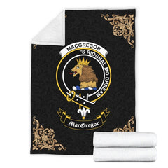 MacGregor Crest Tartan Premium Blanket Black