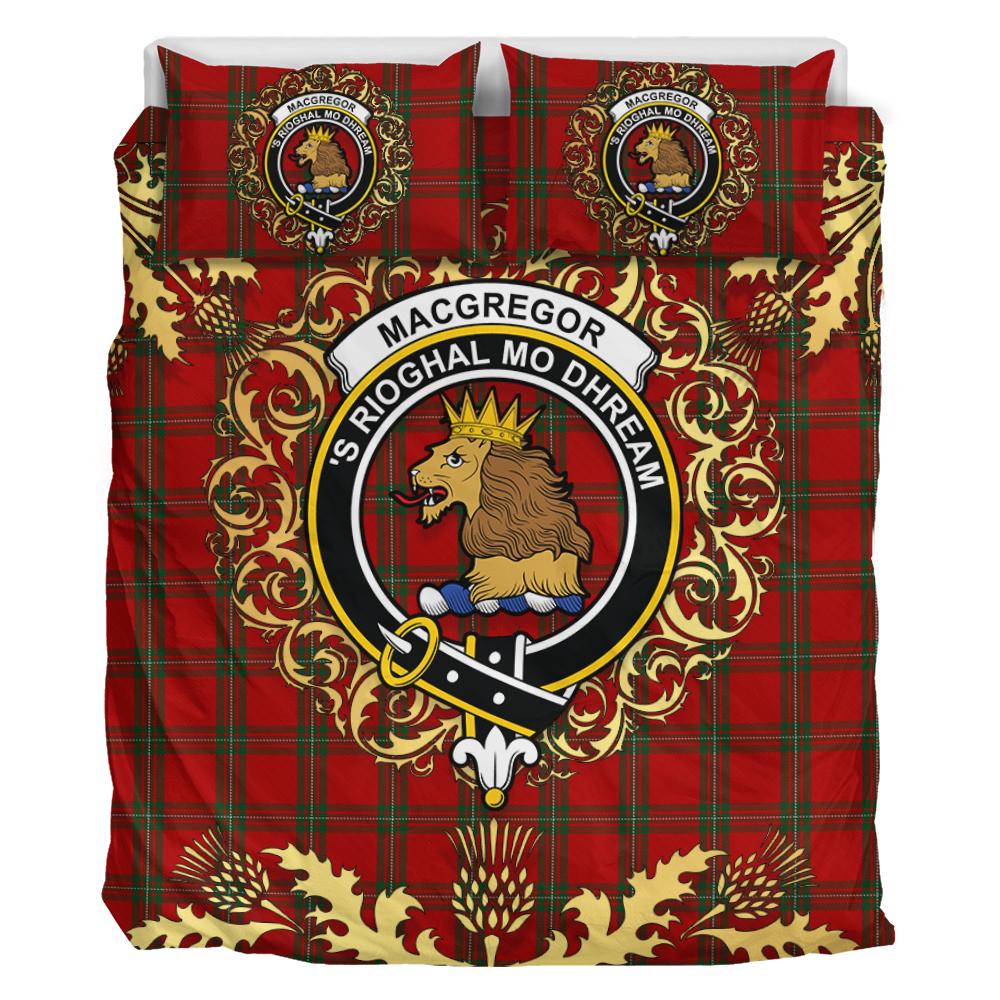 MacGregor 02 Tartan Crest Bedding Set - Golden Thistle Style