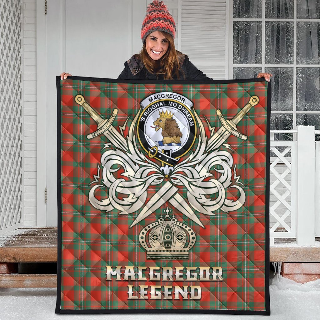 MacGregor Ancient Tartan Crest Legend Gold Royal Premium Quilt