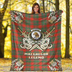 MacGregor Ancient Tartan Gold Courage Symbol Blanket