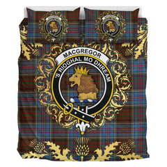 MacGregor Hastie Tartan Crest Bedding Set - Golden Thistle Style