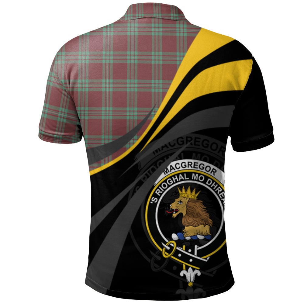 MacGregor Hunting Ancient Tartan Polo Shirt - Royal Coat Of Arms Style