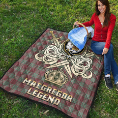 MacGregor Hunting Ancient Tartan Crest Legend Gold Royal Premium Quilt
