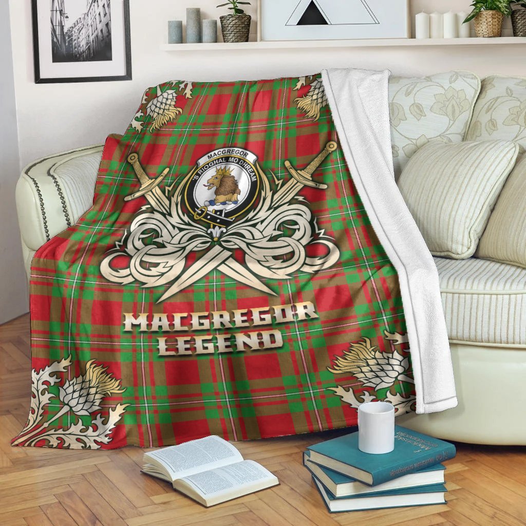 MacGregor Modern Tartan Gold Courage Symbol Blanket