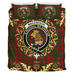 MacGregor of Glenstrae 02 Tartan Crest Bedding Set - Golden Thistle Style