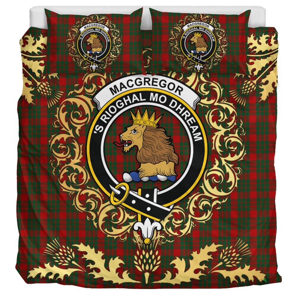 MacGregor of Glenstrae 02 Tartan Crest Bedding Set - Golden Thistle Style