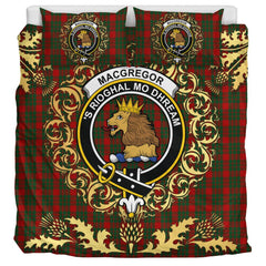 MacGregor of Glenstrae 02 Tartan Crest Bedding Set - Golden Thistle Style