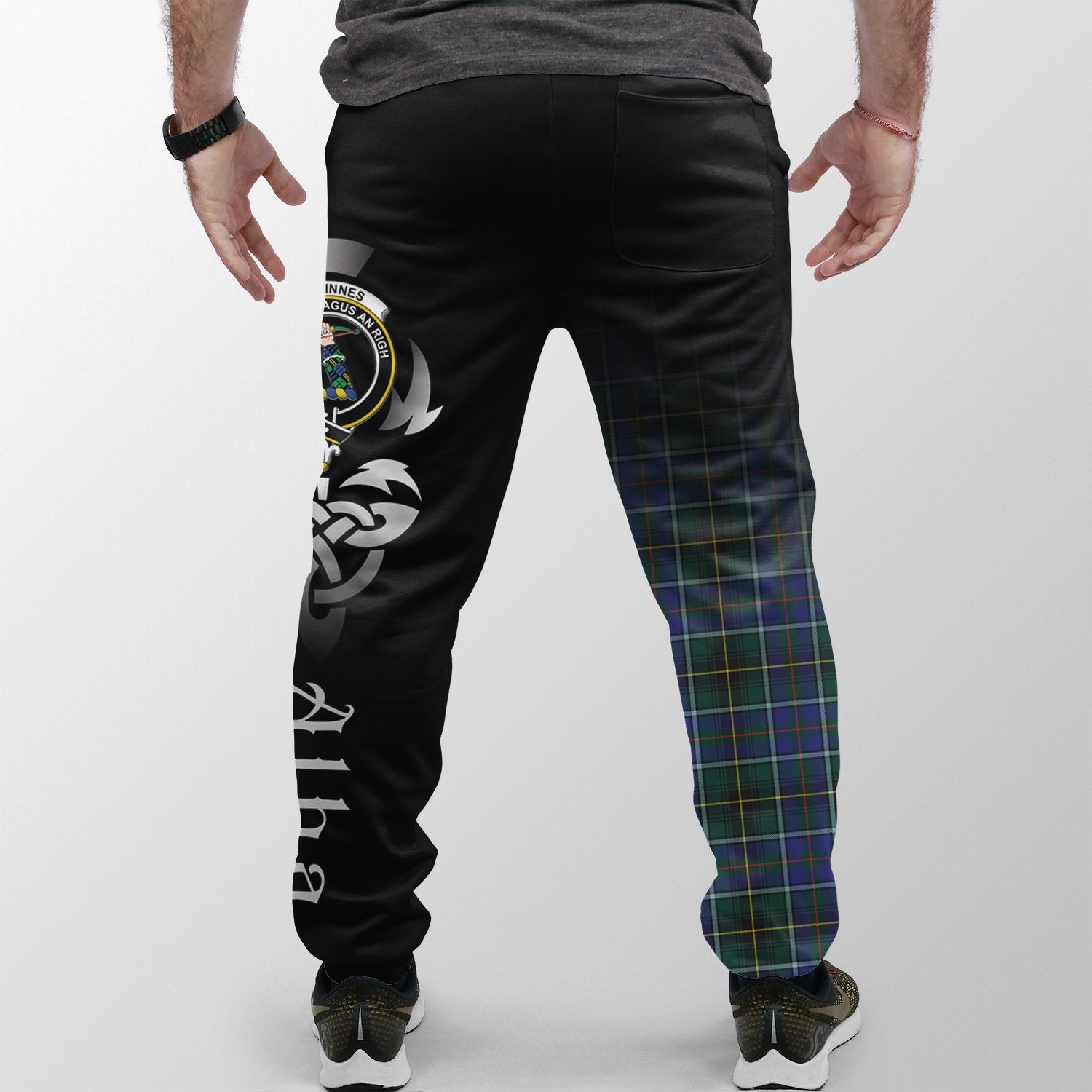 MacInnes Modern Tartan Crest Jogger Sweatpants - Alba Celtic Style