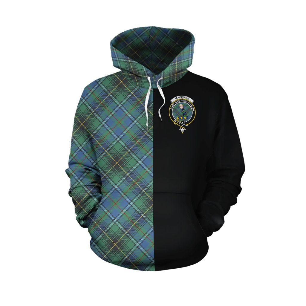 MacInnes Ancient Tartan Hoodie Half of Me - Cross Style