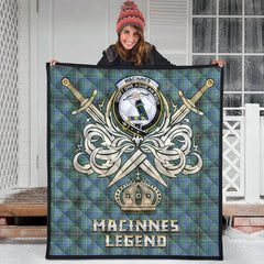 MacInnes Ancient Tartan Crest Legend Gold Royal Premium Quilt