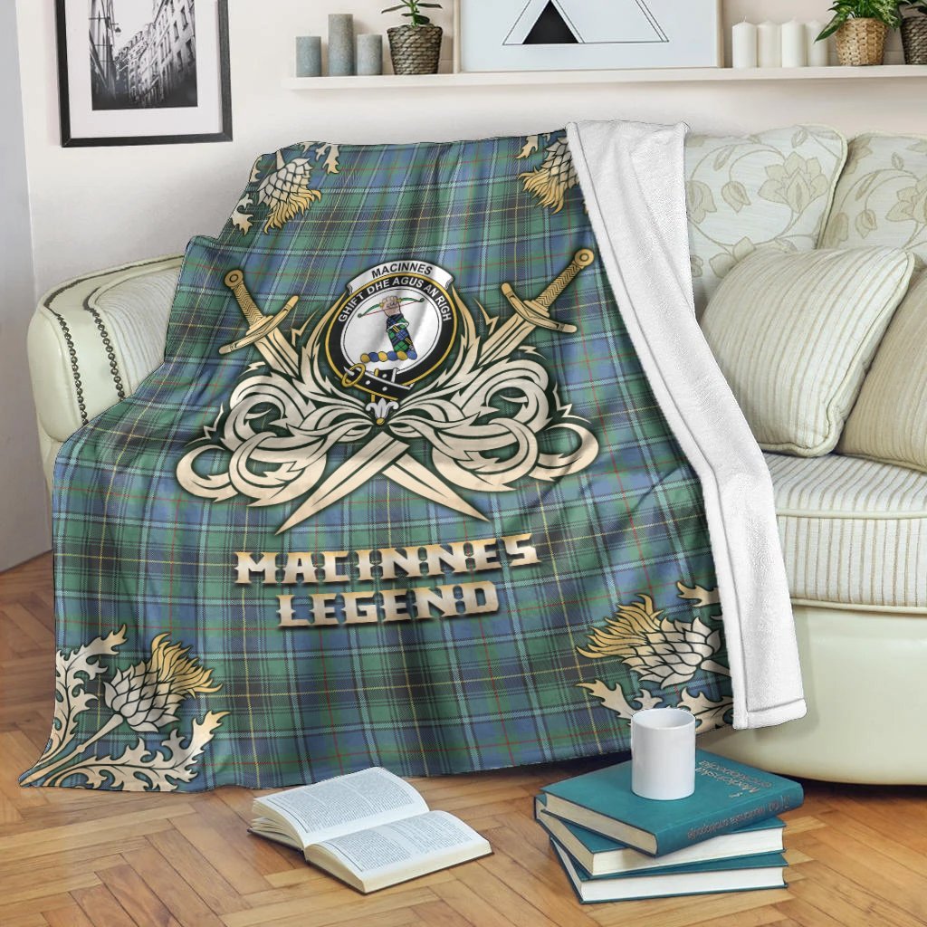 MacInnes Ancient Tartan Gold Courage Symbol Blanket