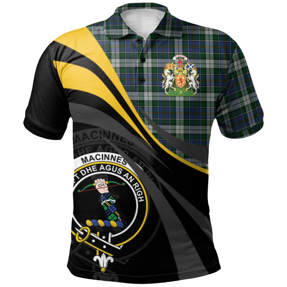 MacInnes Dress Tartan Polo Shirt - Royal Coat Of Arms Style