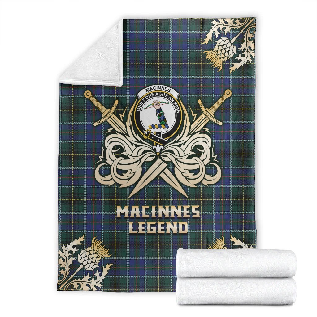 MacInnes Modern Tartan Gold Courage Symbol Blanket