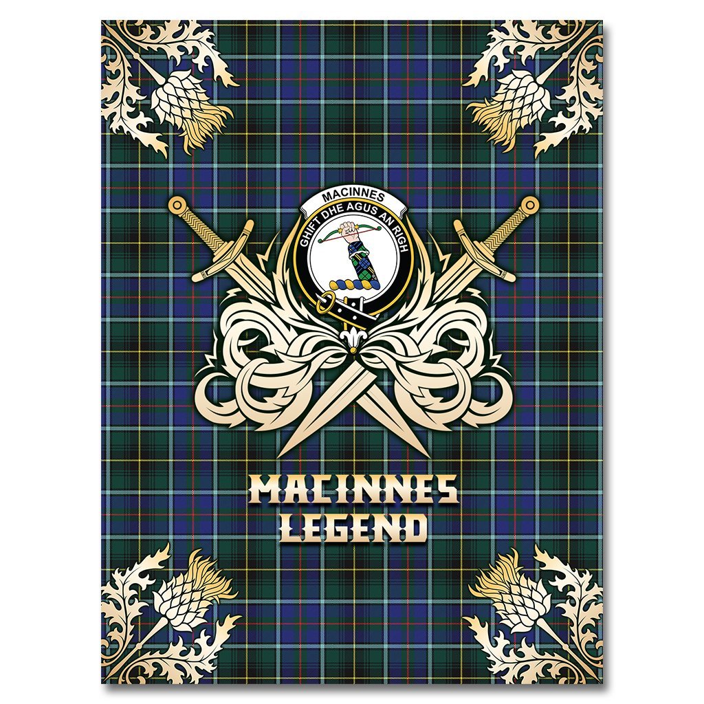 MacInnes Modern Tartan Gold Courage Symbol Blanket