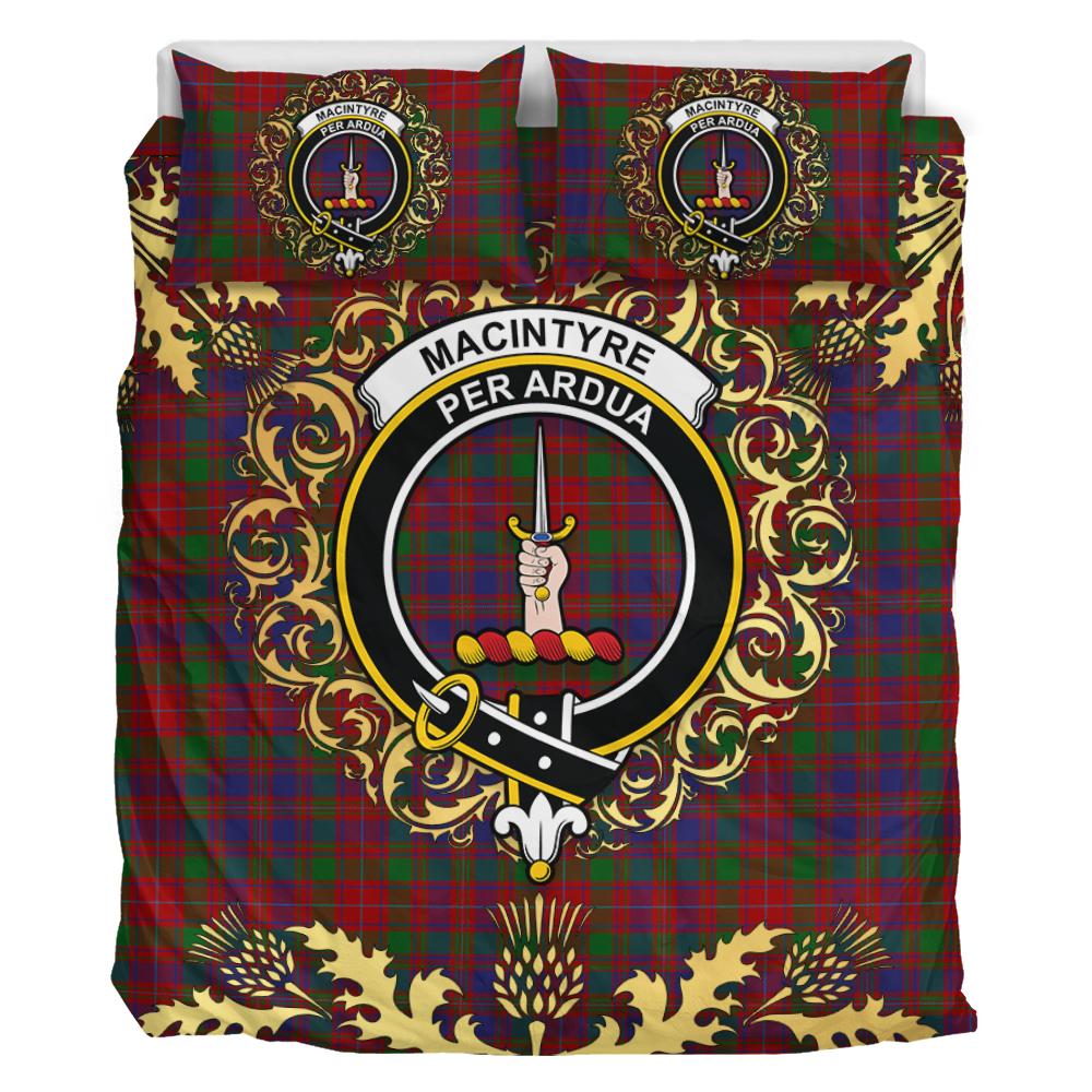 MacIntyre 02 Tartan Crest Bedding Set - Golden Thistle Style