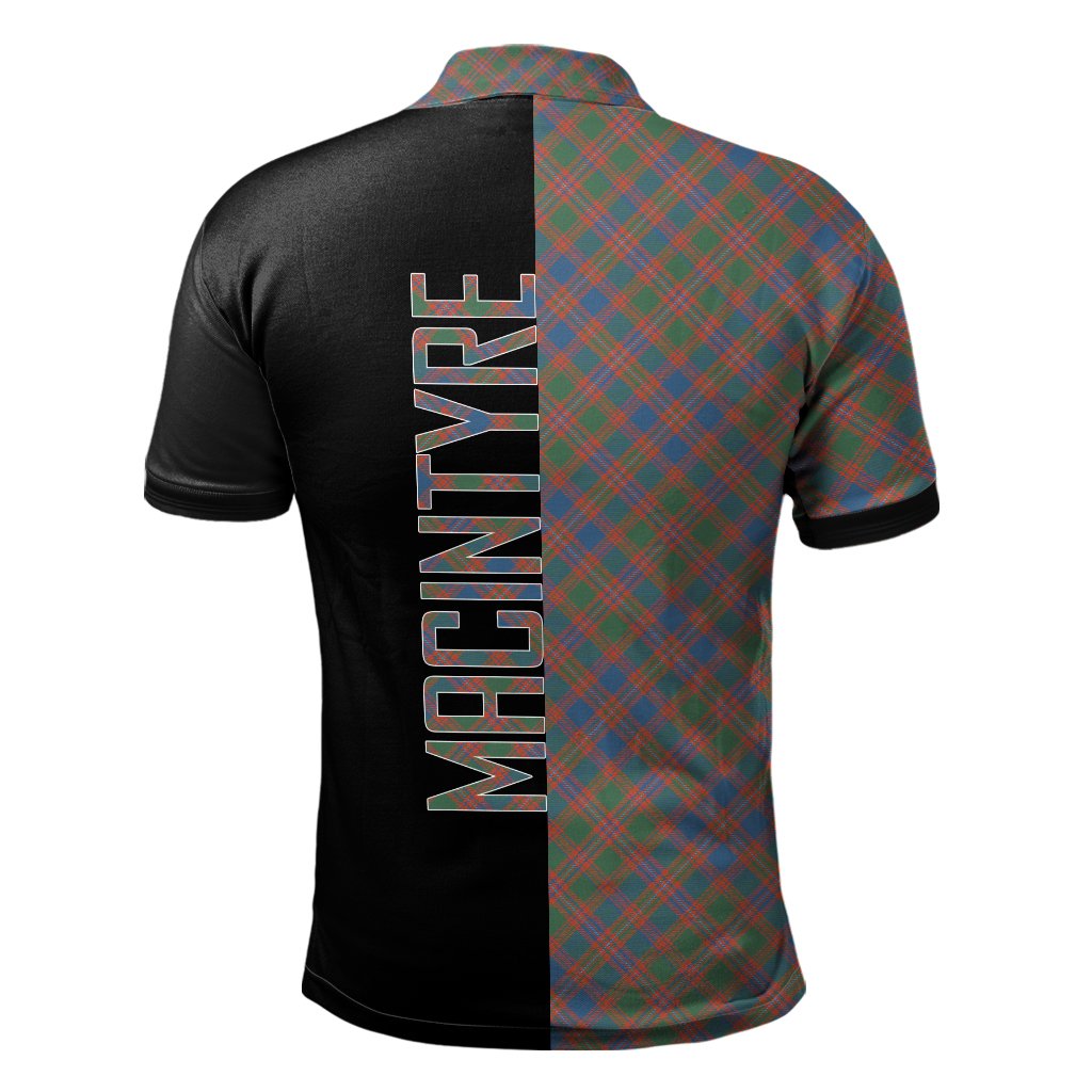 MacIntyre Ancient Tartan Polo Shirt Half of Me - Cross Style