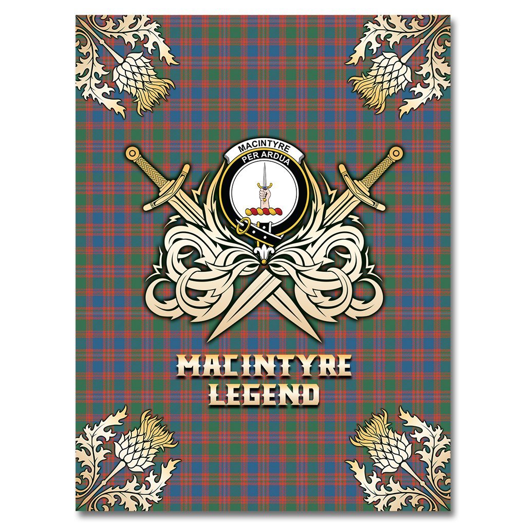 MacIntyre Ancient Tartan Gold Courage Symbol Blanket