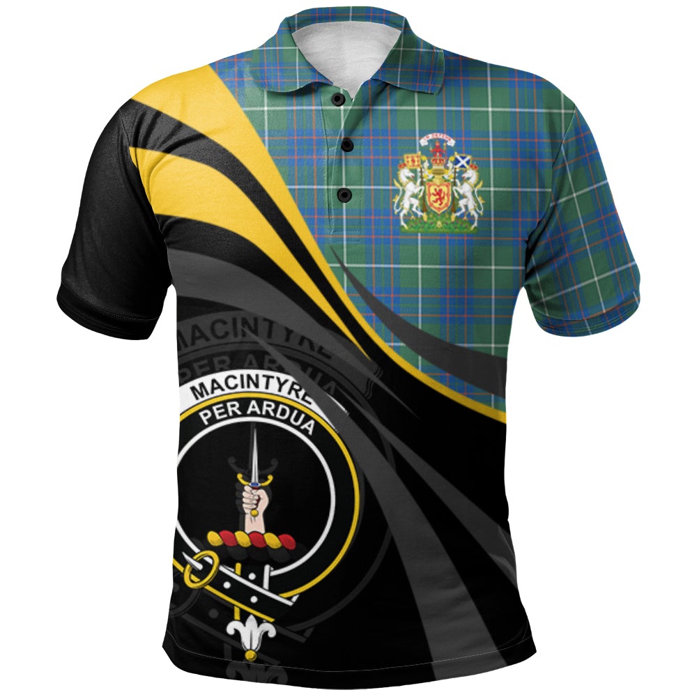 MacIntyre Hunting Ancient Tartan Polo Shirt - Royal Coat Of Arms Style