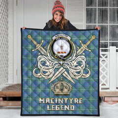 MacIntyre Hunting Ancient Tartan Crest Legend Gold Royal Premium Quilt
