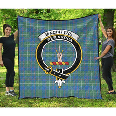 MacIntyre Hunting Ancient Tartan Crest Quilt