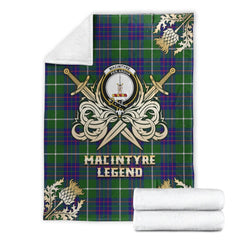 MacIntyre Hunting Modern Tartan Gold Courage Symbol Blanket