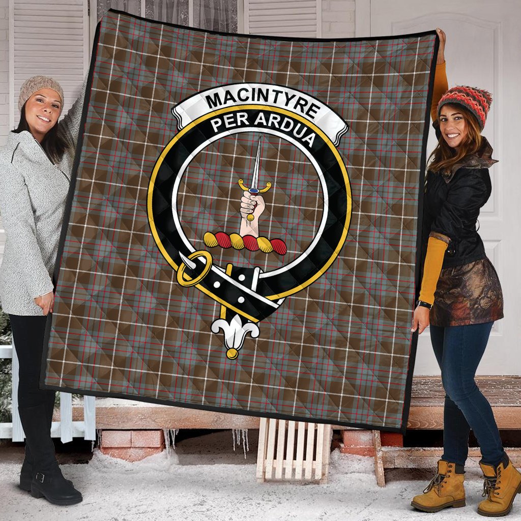 MacIntyre Hunting Weathered Tartan Crest Quilt