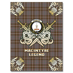 MacIntyre Hunting Weathered Tartan Gold Courage Symbol Blanket