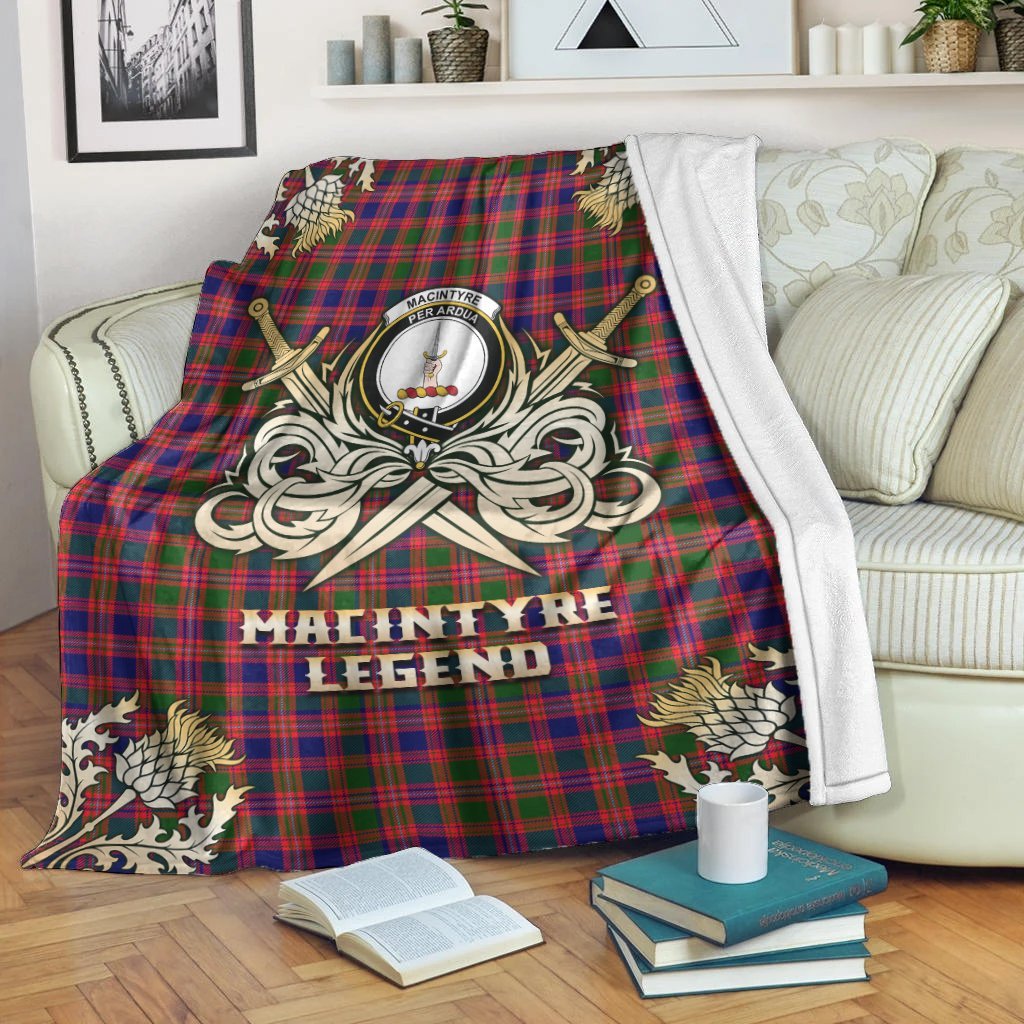 MacIntyre Modern Tartan Gold Courage Symbol Blanket