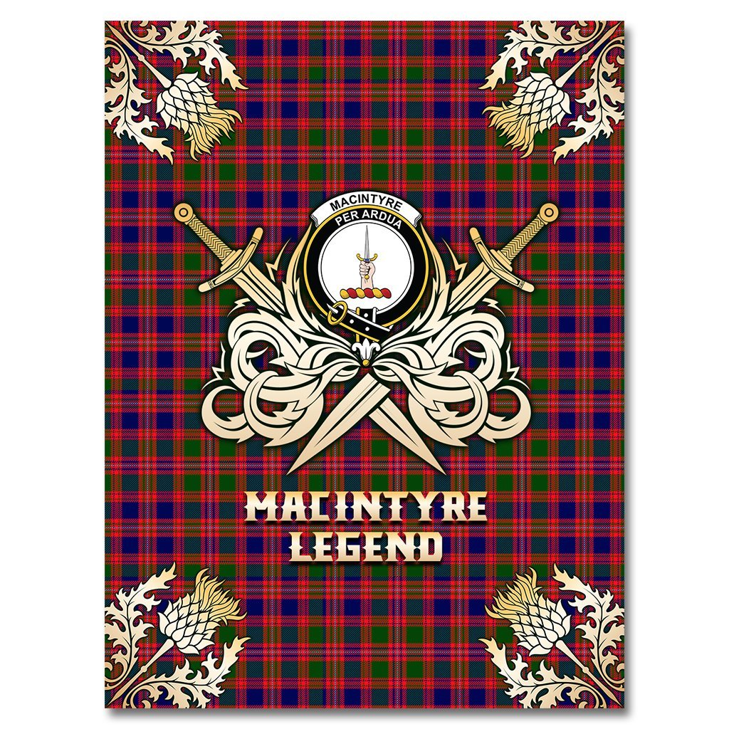 MacIntyre Modern Tartan Gold Courage Symbol Blanket