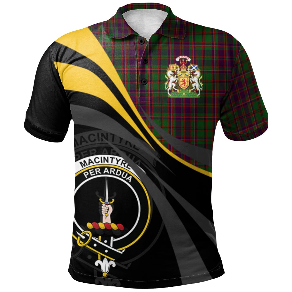MacIntyre And Glenorchy Tartan Polo Shirt - Royal Coat Of Arms Style