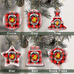 MacIver Tartan Christmas Ceramic Ornament - Snow Style