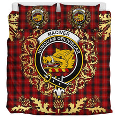 MacIver 01 Tartan Crest Bedding Set - Golden Thistle Style