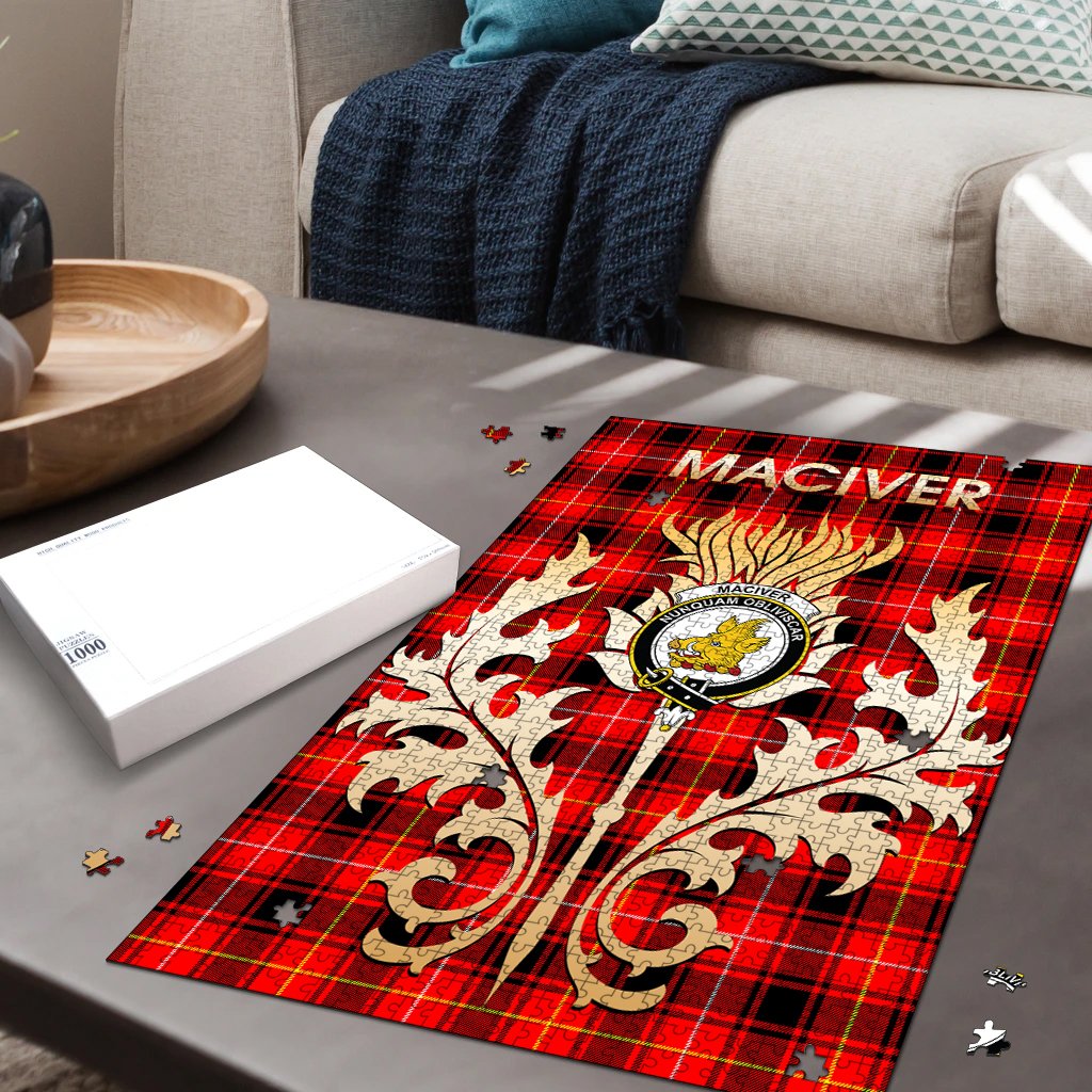 MacIver Modern Tartan Crest Thistle Jigsaw Puzzles