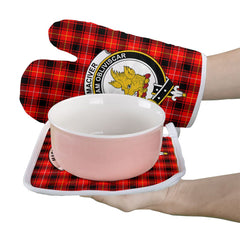 MacIver Modern Tartan Crest Oven Mitt And Pot Holder (2 Oven Mitts + 1 Pot Holder)