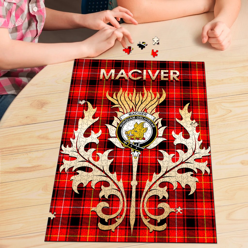 MacIver Modern Tartan Crest Thistle Jigsaw Puzzles