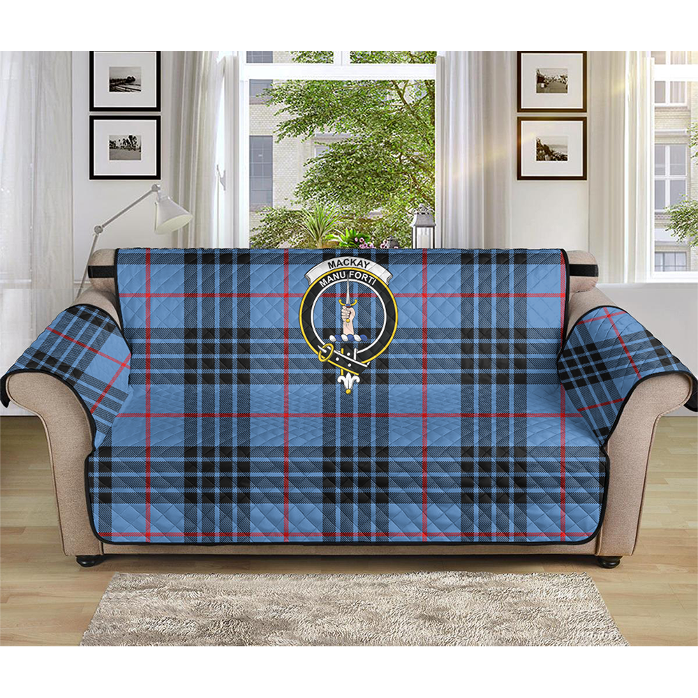 MacKay Blue Tartan Crest Sofa Protector