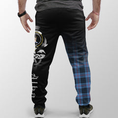 MacKay Blue Tartan Crest Jogger Sweatpants - Alba Celtic Style