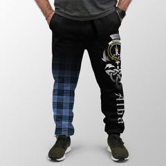 MacKay Blue Tartan Crest Jogger Sweatpants - Alba Celtic Style